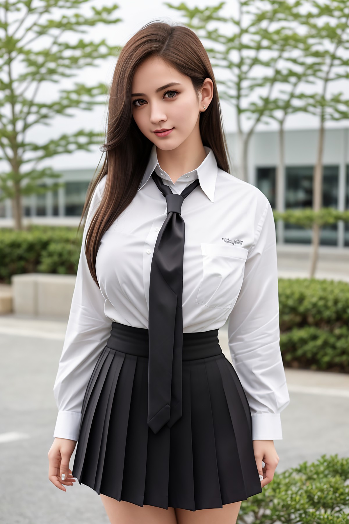AIModel Vol 133 Sexy White Shirt With Black Short Skirt 0017 2034162726.jpg